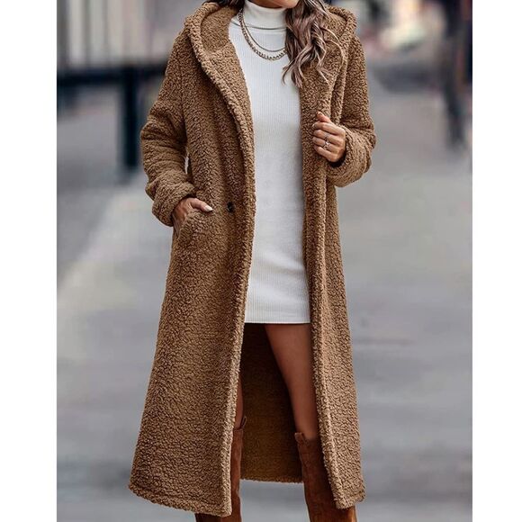 Camel Faux Fur Warm Winter Coat - Picture 1 of 4